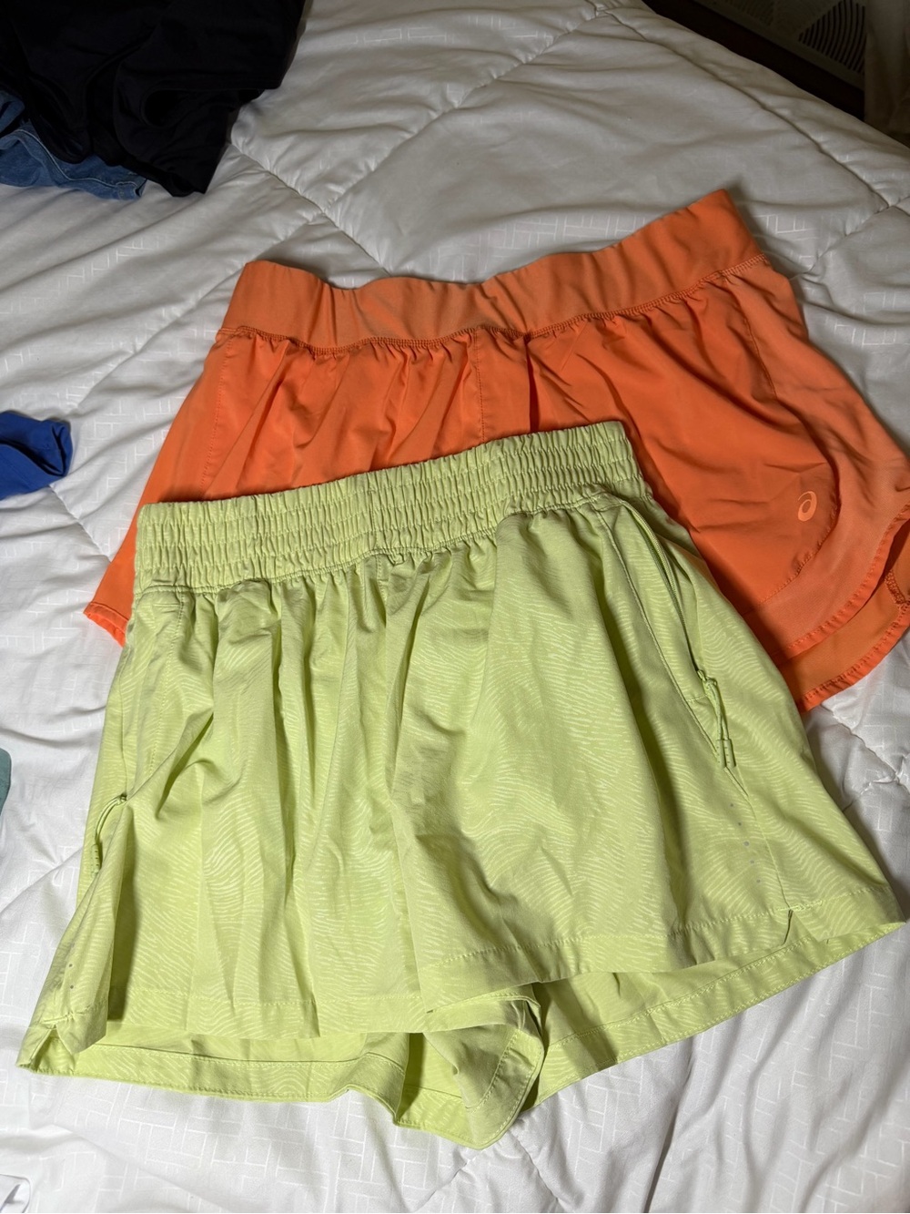 Neon Lime and Bright Orange Athletic Shorts- 2 pair